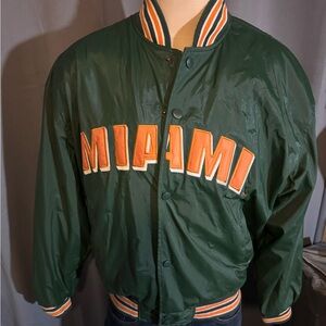 Vintage Steve & Barry's Green Miami Bomber Jacket